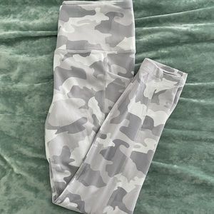 White and grey camo leggings never worn